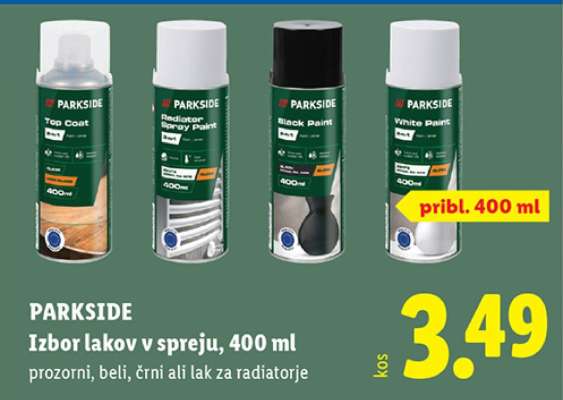 PARKSIDE Izbor lakov v spreju, 400 ml