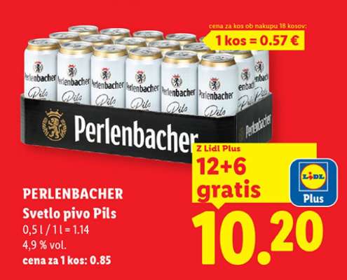 PERLENBACHER Svetlo pivo Pils