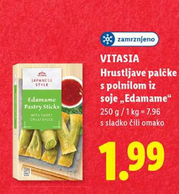 VITASIA Hrustljave palčke s polnilom iz soje „Edamame“