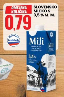 Slovensko mleko 3,5% M. M.