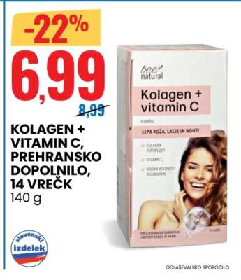 Kolagen + Vitamin C, prehransko dopolnilo, 14 vrečk