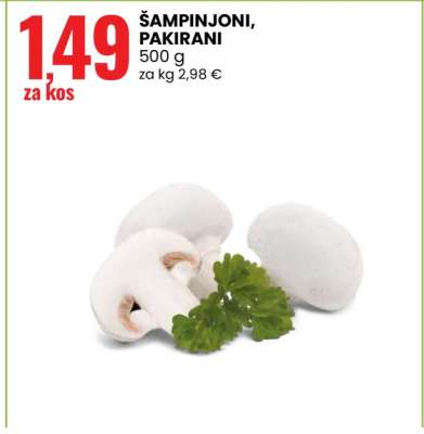 Šampinjoni, pakirani