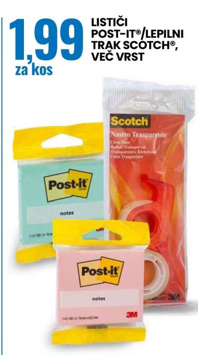 Lističi Post-it®/Lepilni trak Scotch®