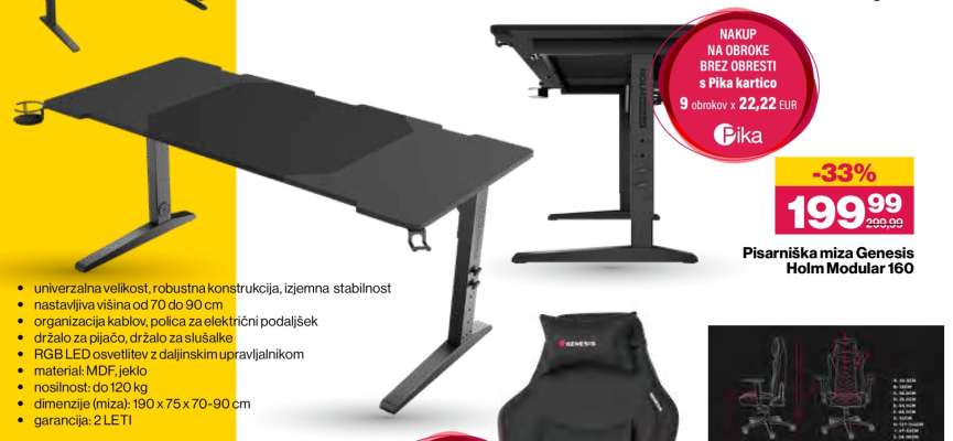 Pisarnaška miza Genesis Holm Modular 160