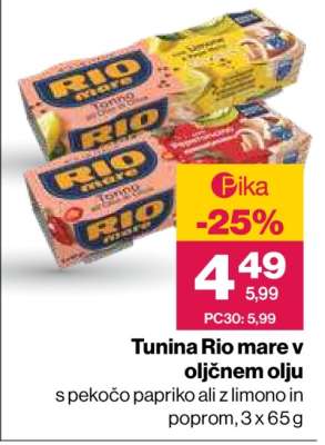 TUNINA RIO MARE V OLJČNEM OLJU