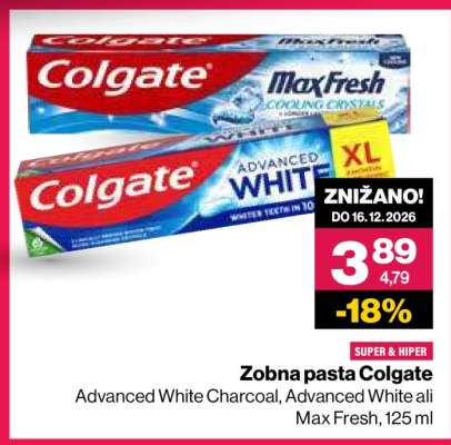 ZOBNA PASTA COLGATE