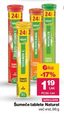 Šumeče tablete Naturel
