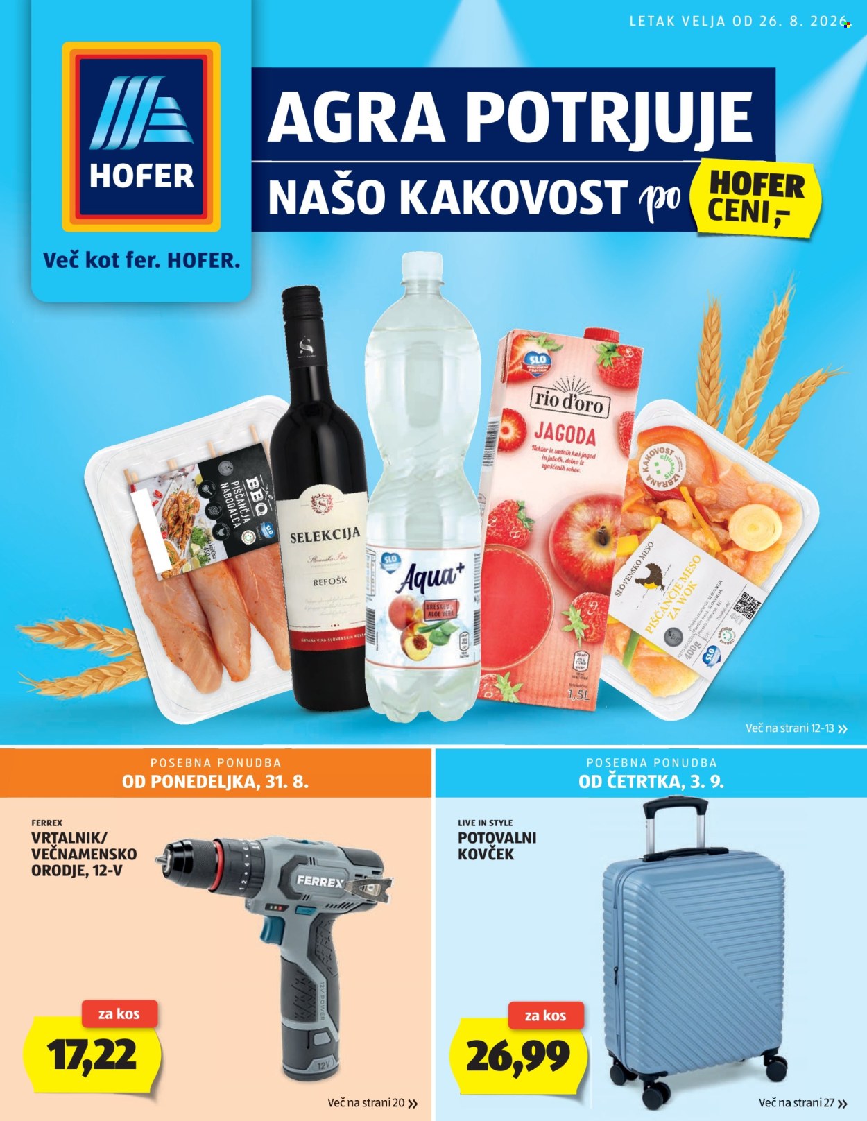 Hofer katalog - 26.8.2026 - 3.9.2026. Stran 1