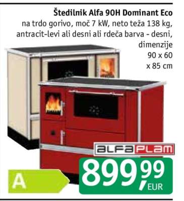 Štedilnik Alfa 90H Dominant Eco