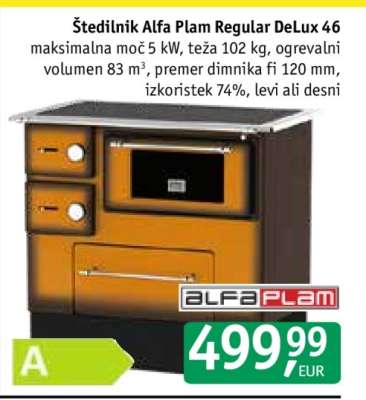 Štedilnik Alfa Plam Regular DeLux 46