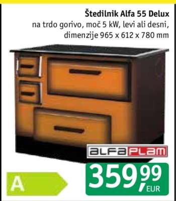 Štedilnik Alfa 55 Delux