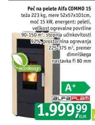 Peč na pelete Alfa Commo 15