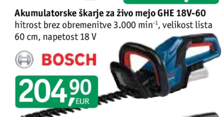 Akumulatorske škarje za živo mejo GHE 18V-60