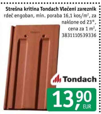 Strešna kritina Tondach Vlečeni zareznik
