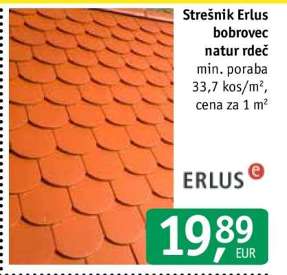 Strešnik Erlus bobrovec natur rdeč