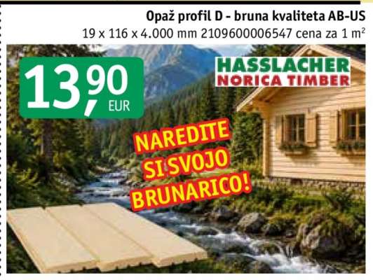 Opaž profil D - bruna kvaliteta AB-US