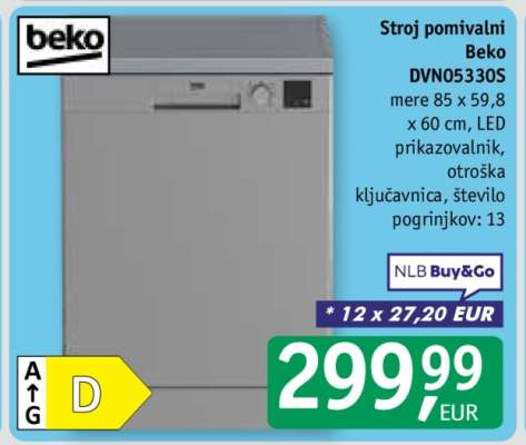 Stroj pomivalni Beko DVN05330S