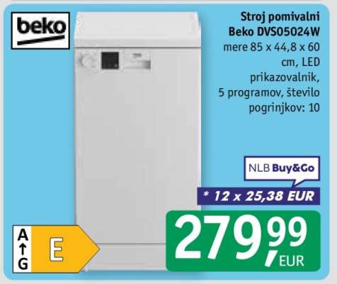 Stroj pomivalni Beko DVS05024W