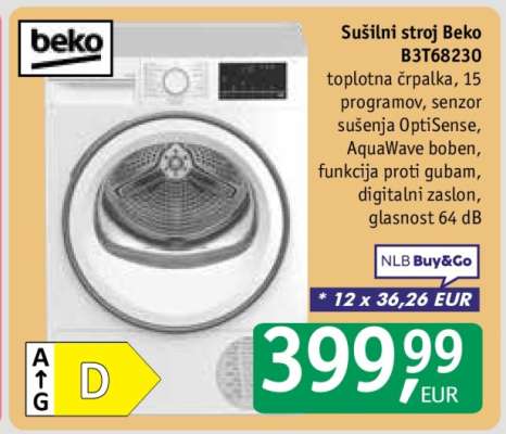 Sušilni stroj Beko B3T68230