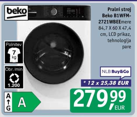 Pralni stroj Beko B1WFM-2721WBE