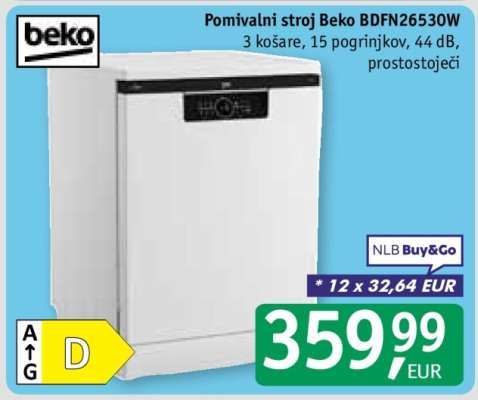 Pomivalni stroj Beko BDFN26530W