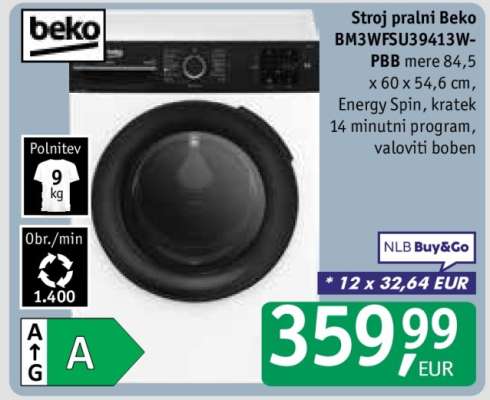 Stroj pralni Beko BM3WFSU39413W-PBB