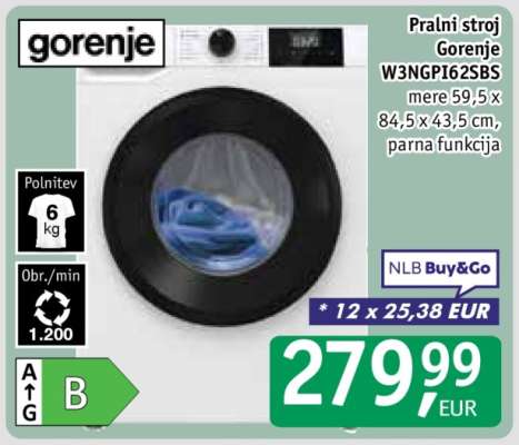 Pralni stroj Gorenje W3NGPI62SBS