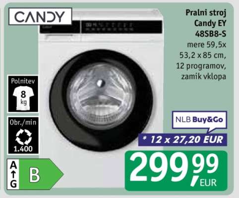 Pralni stroj Candy EY 48SB8-S