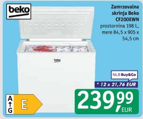 Zamrzovalna skrinja Beko CF200EWN