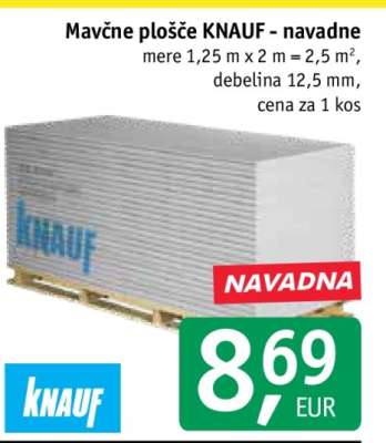 Mavčne plošče KNAUF - navadne
