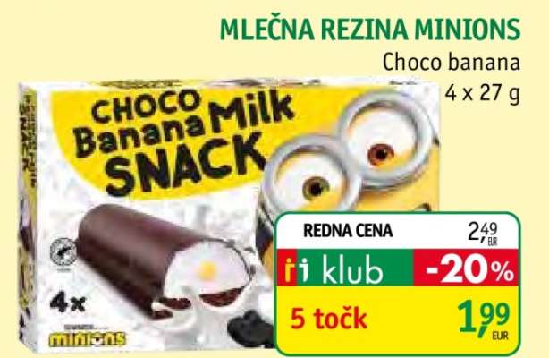 MLEČNA REZINA MINIONS