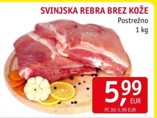 SVINJSKA REBRA BREZ KOŽE