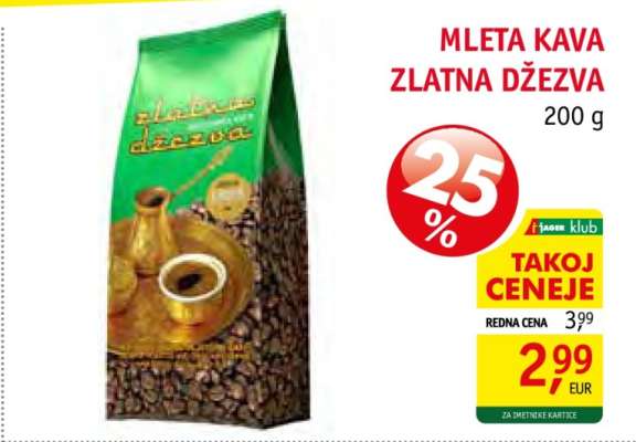 MLETA KAVA ZLATNA DŽEZVA