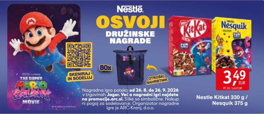 Nestlé Kitkat 330 g / Nesquik 375 g