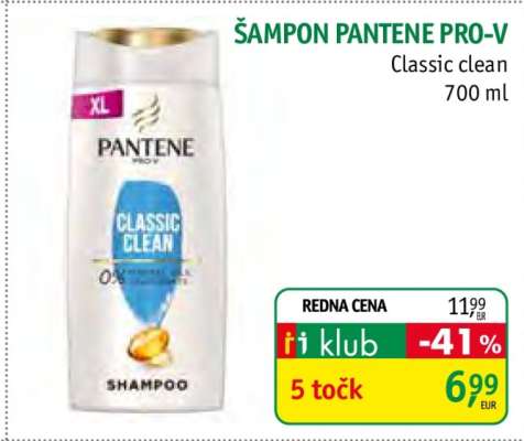 ŠAMPON PANTENE PRO-V Classic clean 700 ml