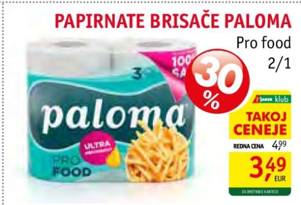 Papirnate brisače Paloma Pro Food
