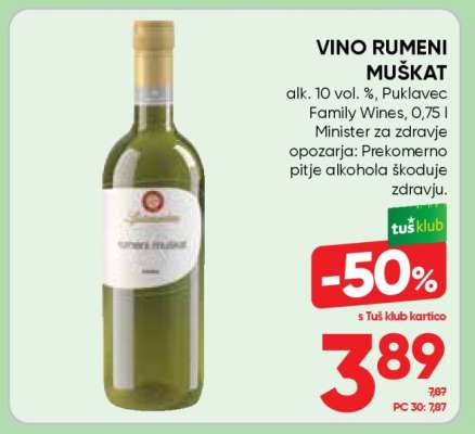 VINO RUMENI MUŠKAT