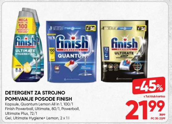 Detergent za strojno pomivanje posode Finish