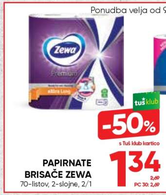 Papirnate brisače Zewa