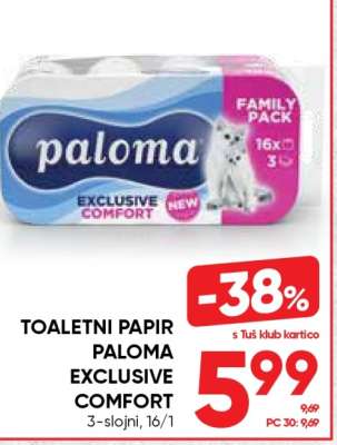 Toaletni papir Paloma Exclusive Comfort