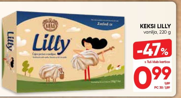 KEKSI LILLY vanilja, 220 g