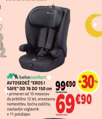 AVTOSEDEŽ "EROS I SAFE" OD 76 DO 150 cm