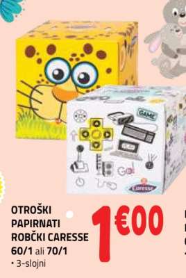 OTROŠKI PAPIRNATI ROBČKI CARESSE