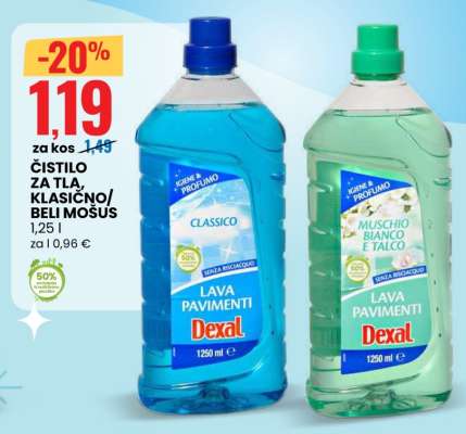 Čistilo za tla, klasično/beli mošus