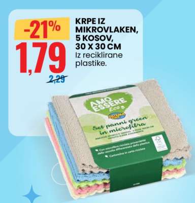 KRPE IZ MIKROVLAKEN, 5 KOSOV, 30 X 30 CM