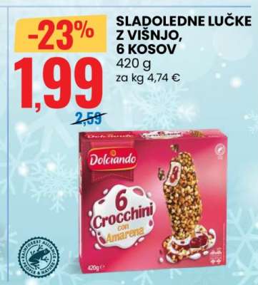 Sladoledne lučke z višnjo, 6 kosov