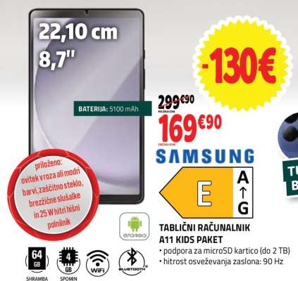 SAMSUNG TABLIČNI RAČUNALNIK A11 KIDS PAKET