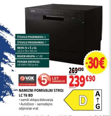 NAMIZNI POMIVALNI STROJ LC T6 BD