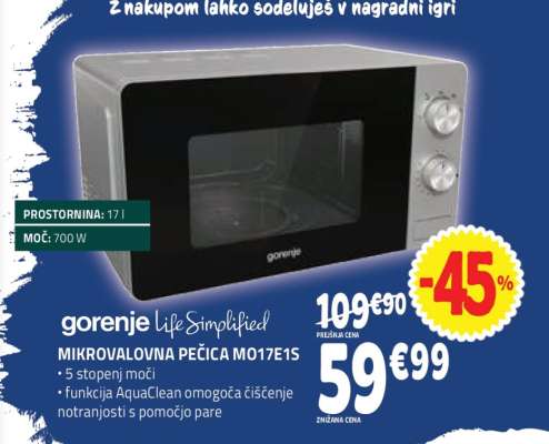 MIKROVALOVNA PEČICA MO17E1S
