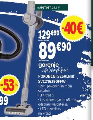 POKONČNI SESALNIK SVC21629OFFW